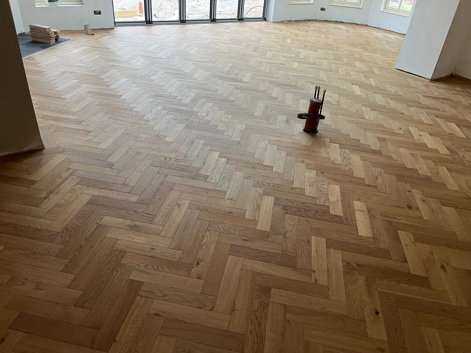 Fitted Oak Herringbone Parquet Flooring, Winterslow, Salisbury