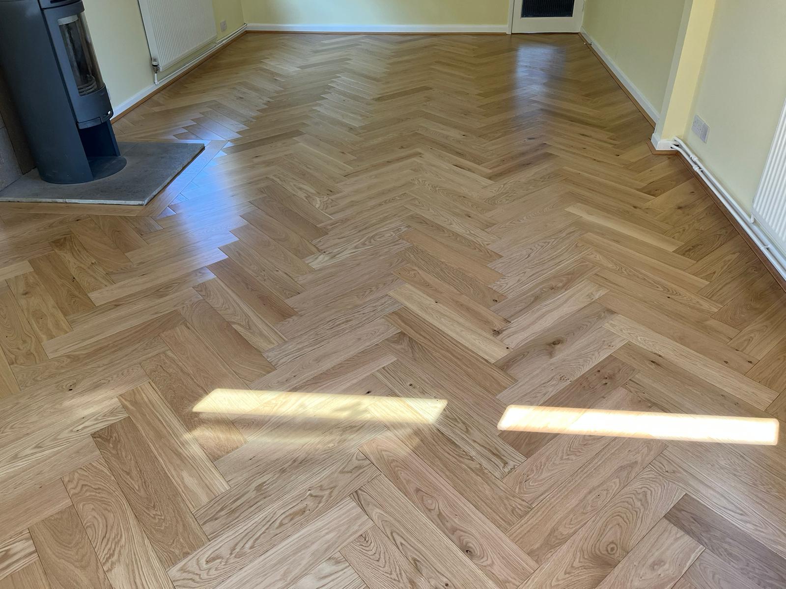 Large-Format Select Oak Herringbone Parquet Flooring Supplied & Fitted, Ringwood
