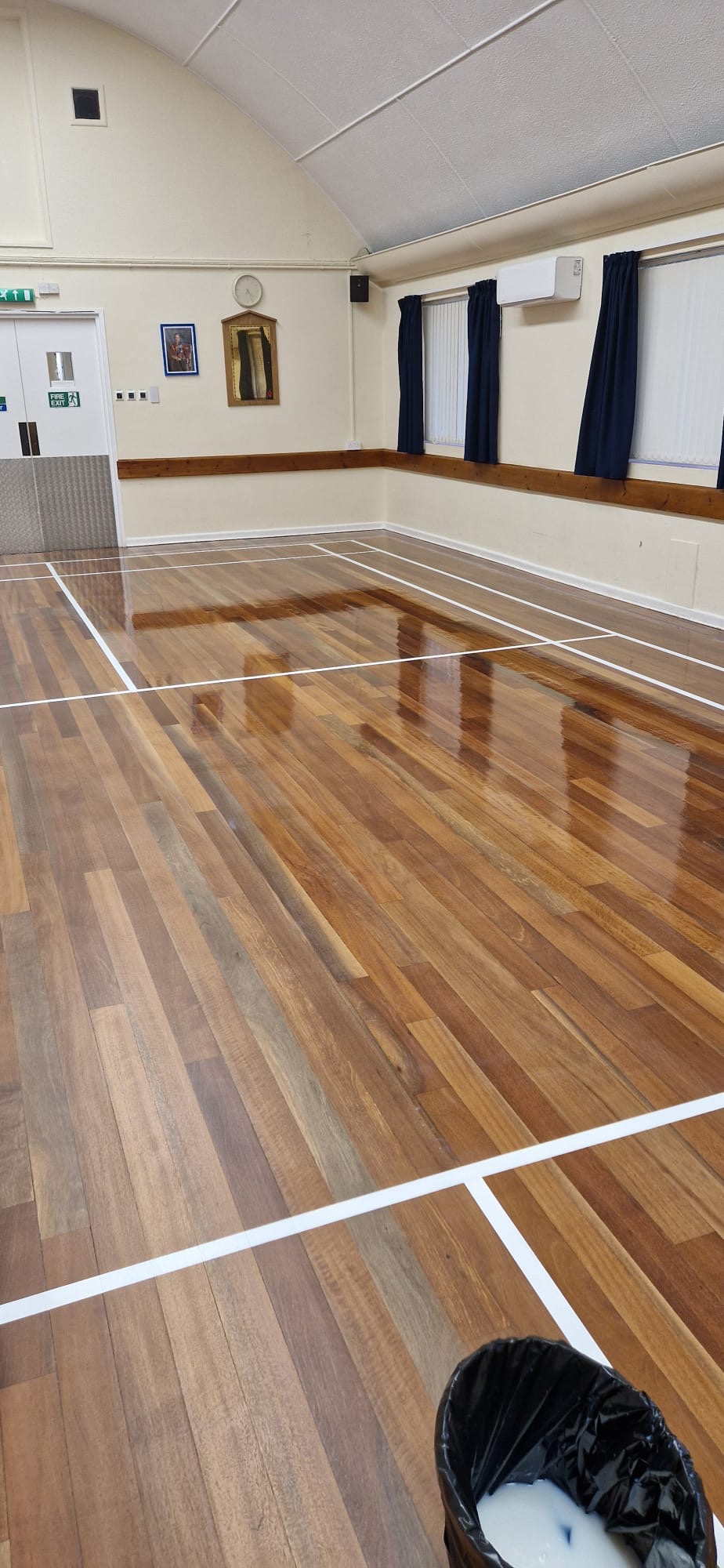 Idmiston Parish Memorial Hall Wood Floor Sanded & Restored, Salisbury