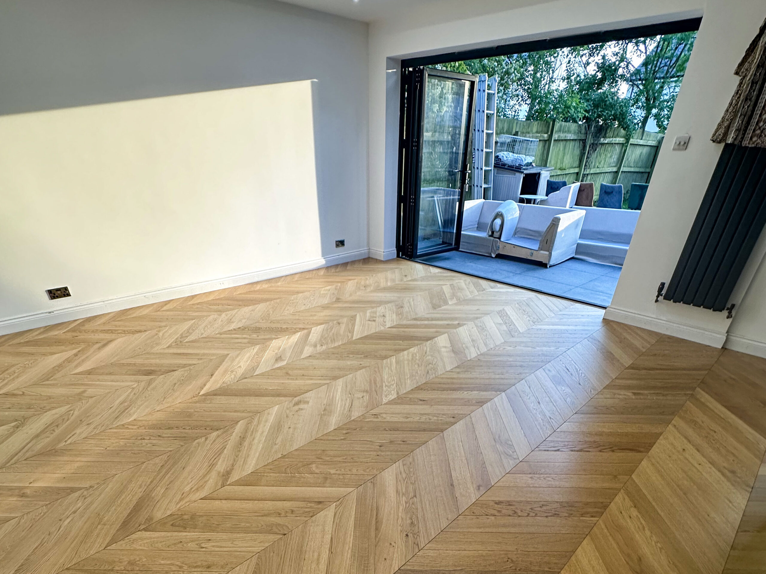 Brushed & Oiled Chevron Parquet Flooring Fitted, Downton, Salisbury
