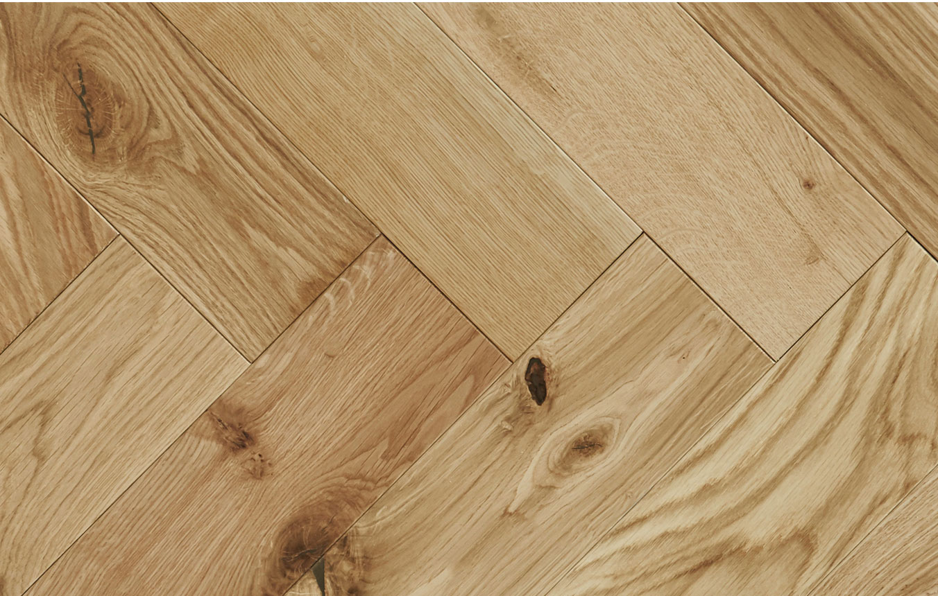 Close up of herringbone wood floor pattern.