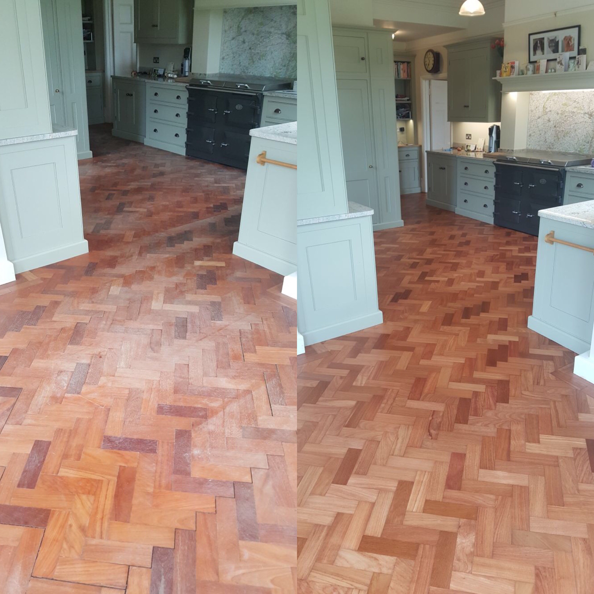 Before picture Herringbone parquet floor sanding and restoration Shaftesbury