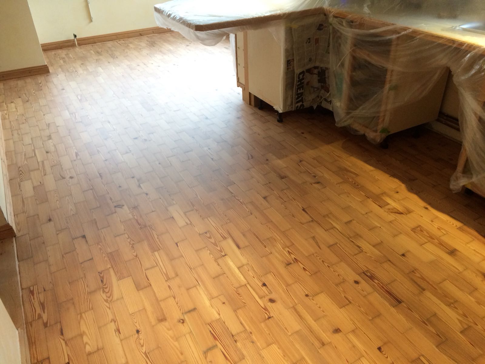 Pine Brick Affect Parquet Restoration & Finish, Southampton